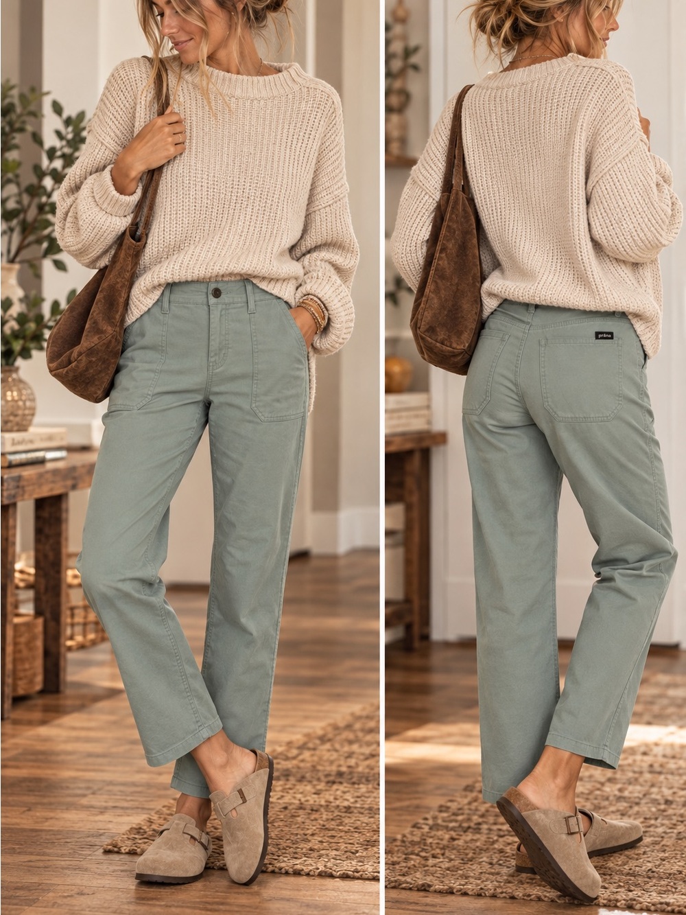 prAna Sancho Boyfriend Pants – Saltwater Sage Green- NWT